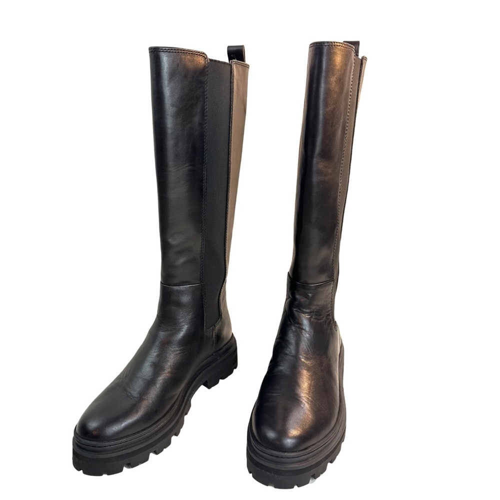 Madewell The Poppy Tall Lugsole Boot with Extended Calf Size:7.5Color:True Black
